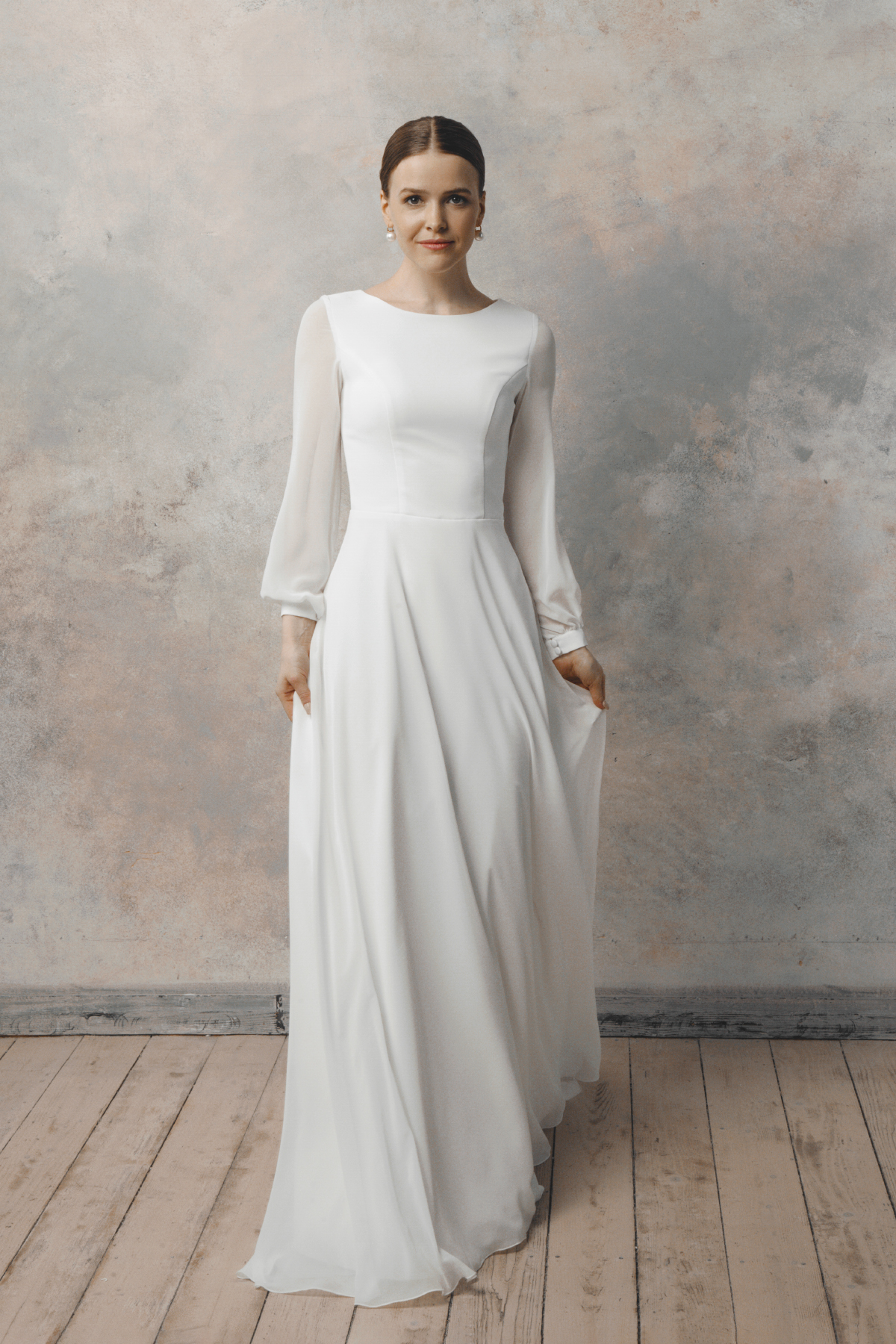 Modest long sleeve wedding dress